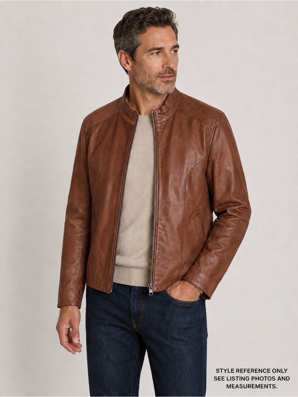 Bargello Italian‎ Leather Jacket Brown XL NWT